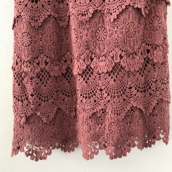 Staring At Stars Muave Crocheted Dress-Please read description regarding sizing! - Picture 2 of 6